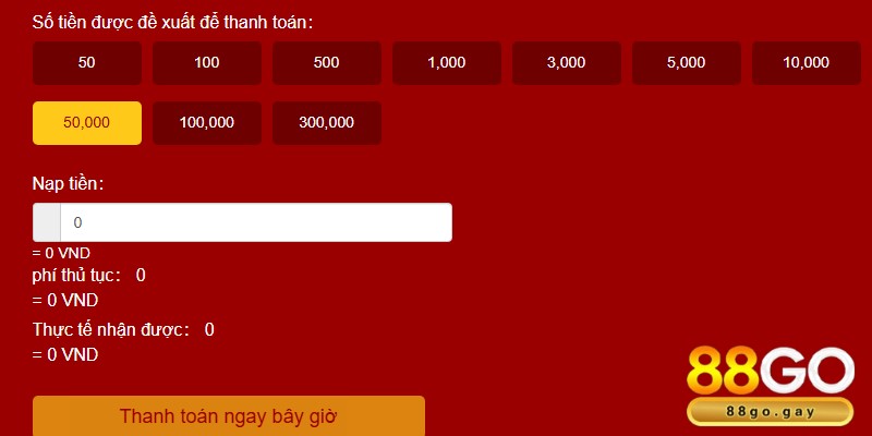 Hướng dẫn nạp tiền 88GO chi tiết, quy trình chuẩn xác nhất 1 Nạp tiền cần điền đầy đủ thông tin